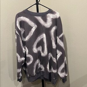 Wild Fable Gray and White Abstract hearts Sweatshirt NWOT
